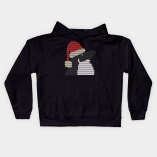 Christmas Sweater Penguin in Santa Hat Kids Hoodie